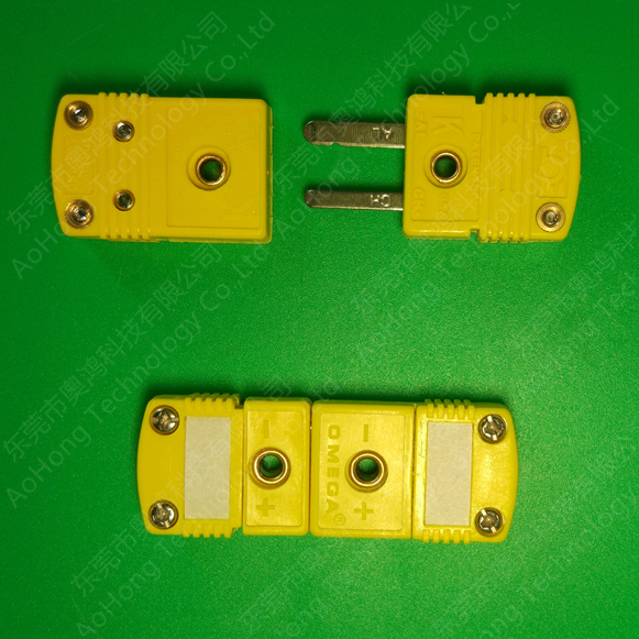 美国进口K型热电偶U型黄色连接器插头